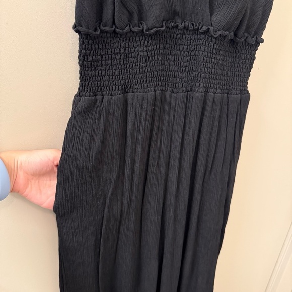 Anthropologie Bionda Plisse jumpsuit Sleeveless Gauzy v neck in Black size small - Picture 5 of 11
